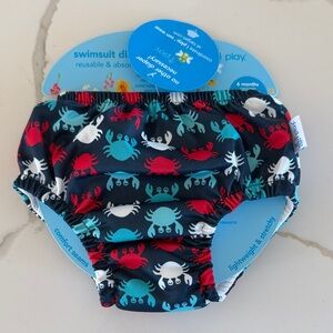 i play. Navy Crab Print Swim Diaper